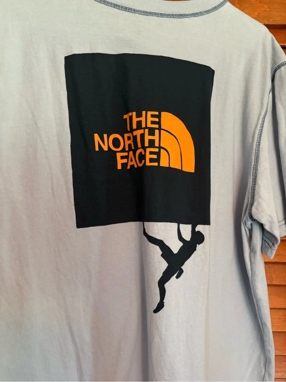 The North Face Light Blue Tee with Navy Logo